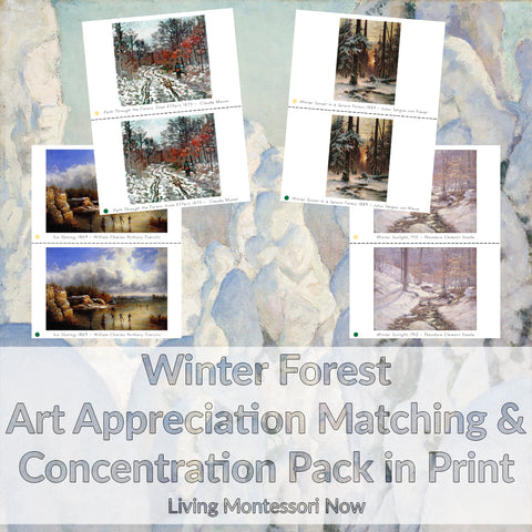 Winter Forest Art Appreciation Matching and Concentration Pack in Print _ Living Montessori Now