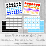 Editable Montessori Grammar Labels for Miniature Environments - Cursive Version