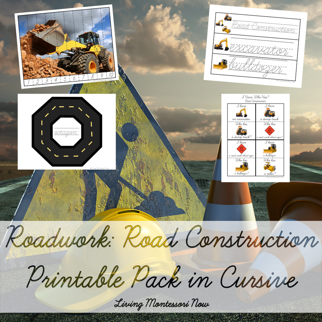 Roadwork: Road Construction Printable Pack in Cursive – Living ...