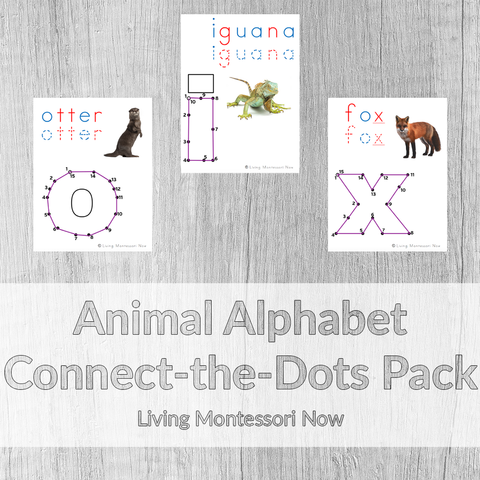 Animal Alphabet Connect-the-Dots Pack _ Living Montessori Now
