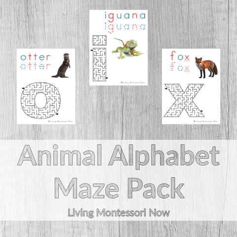 Animal Alphabet Maze Pack _ Living Montessori Now