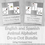 English and Spanish Animal Alphabet Do-a-Dot Bundle _ Living Montessori Now