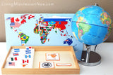 Flag Map with North America Flags and Passport Stamp 3-Part Cards _ Living Montessori Now