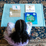 Meditation Time with “I Am Peaceful” Mindfulness Card, Sand Timer, and Peace Books _ Living Montessori Now