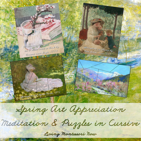 Spring Art Appreciation - Meditation and Puzzles in Cursive