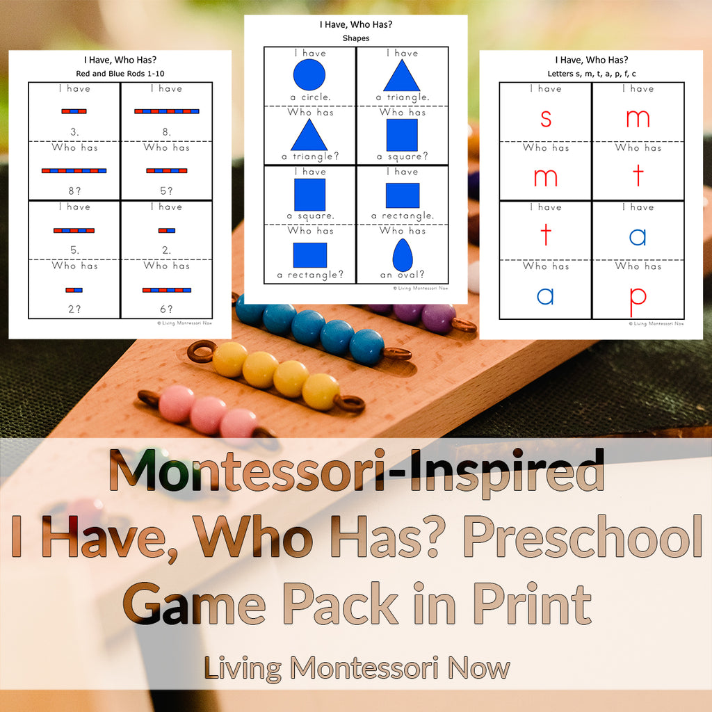 Montessori-Inspired I Have, Who Has Preschool Game Pack in Print